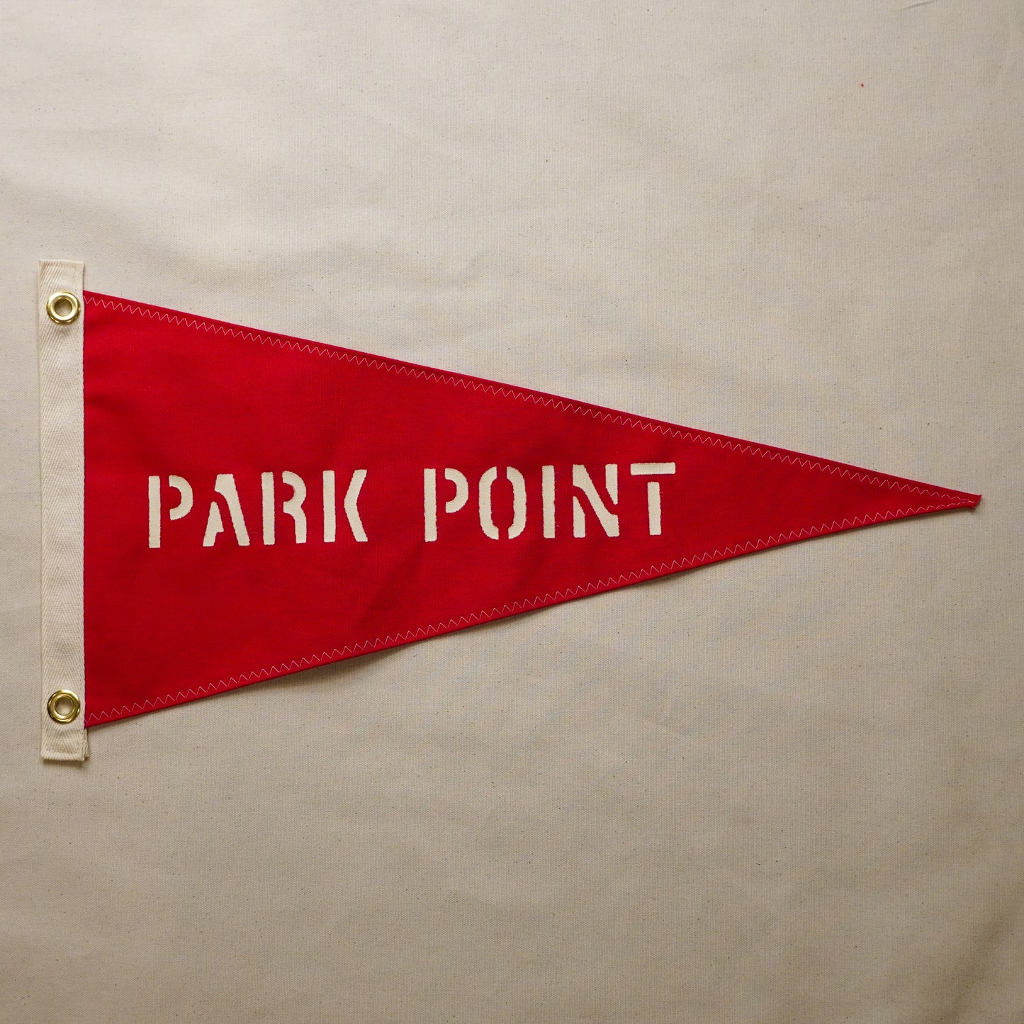 Park Point - First Edition, Hand-Stenciled Pennant - Red