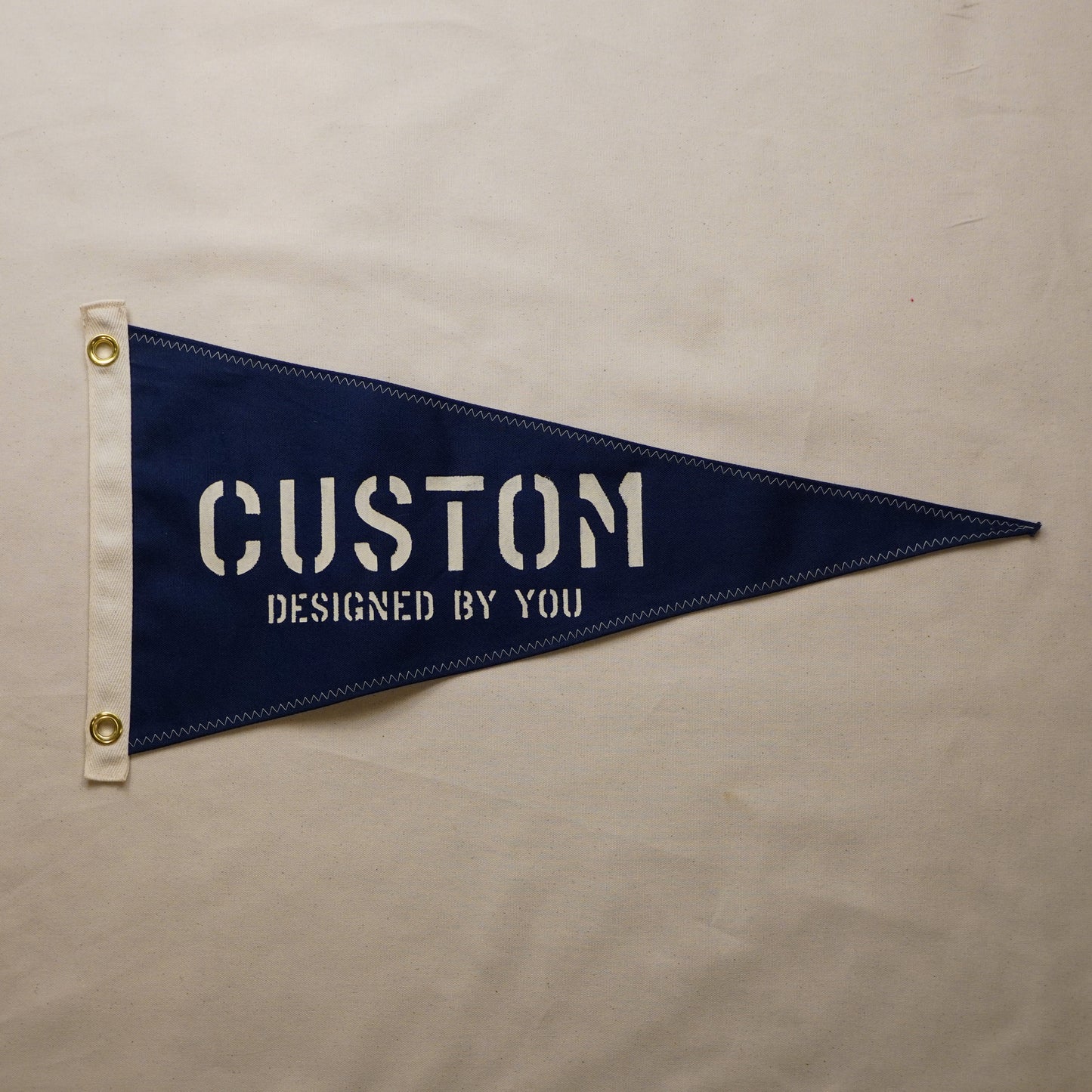 Custom - Hand-Stenciled Pennant - Navy
