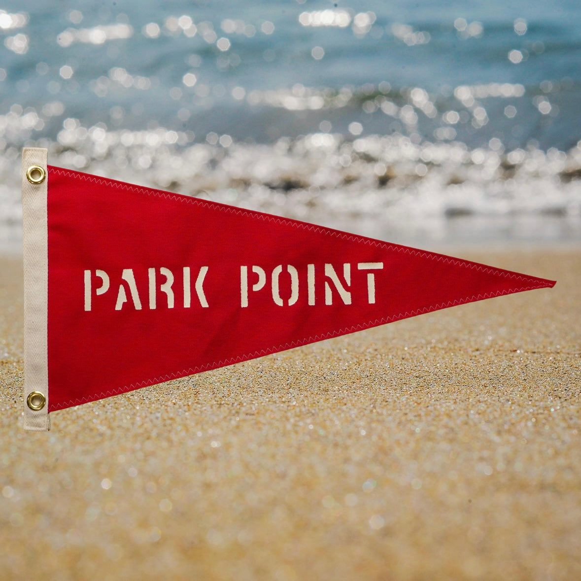 Park Point - First Edition, Hand-Stenciled Pennant - Red
