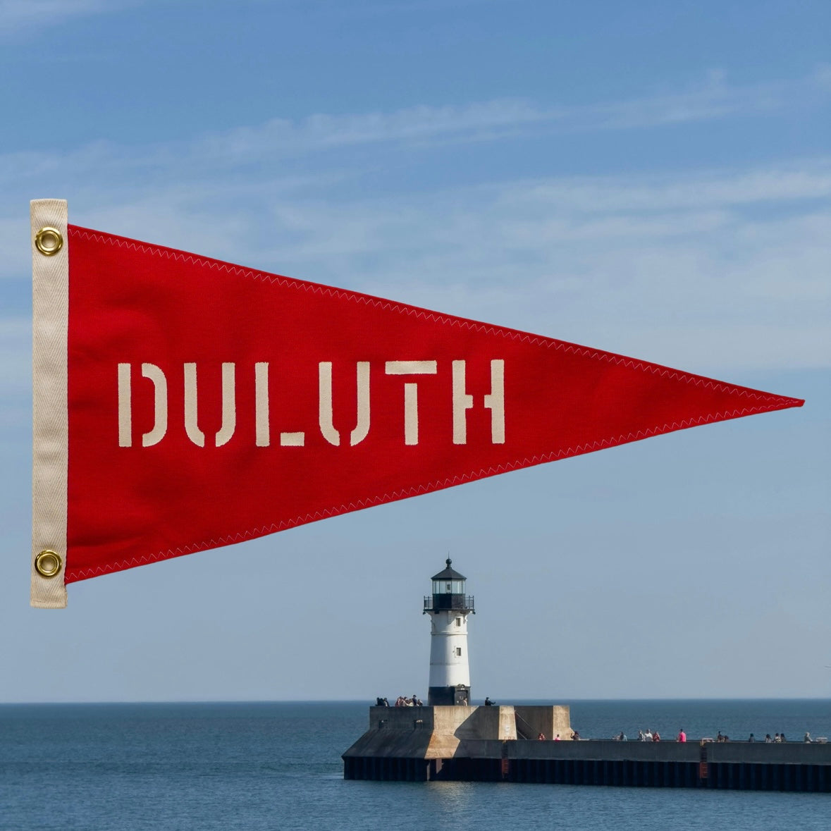 Duluth - First Edition, Hand-Stenciled Pennant - Red
