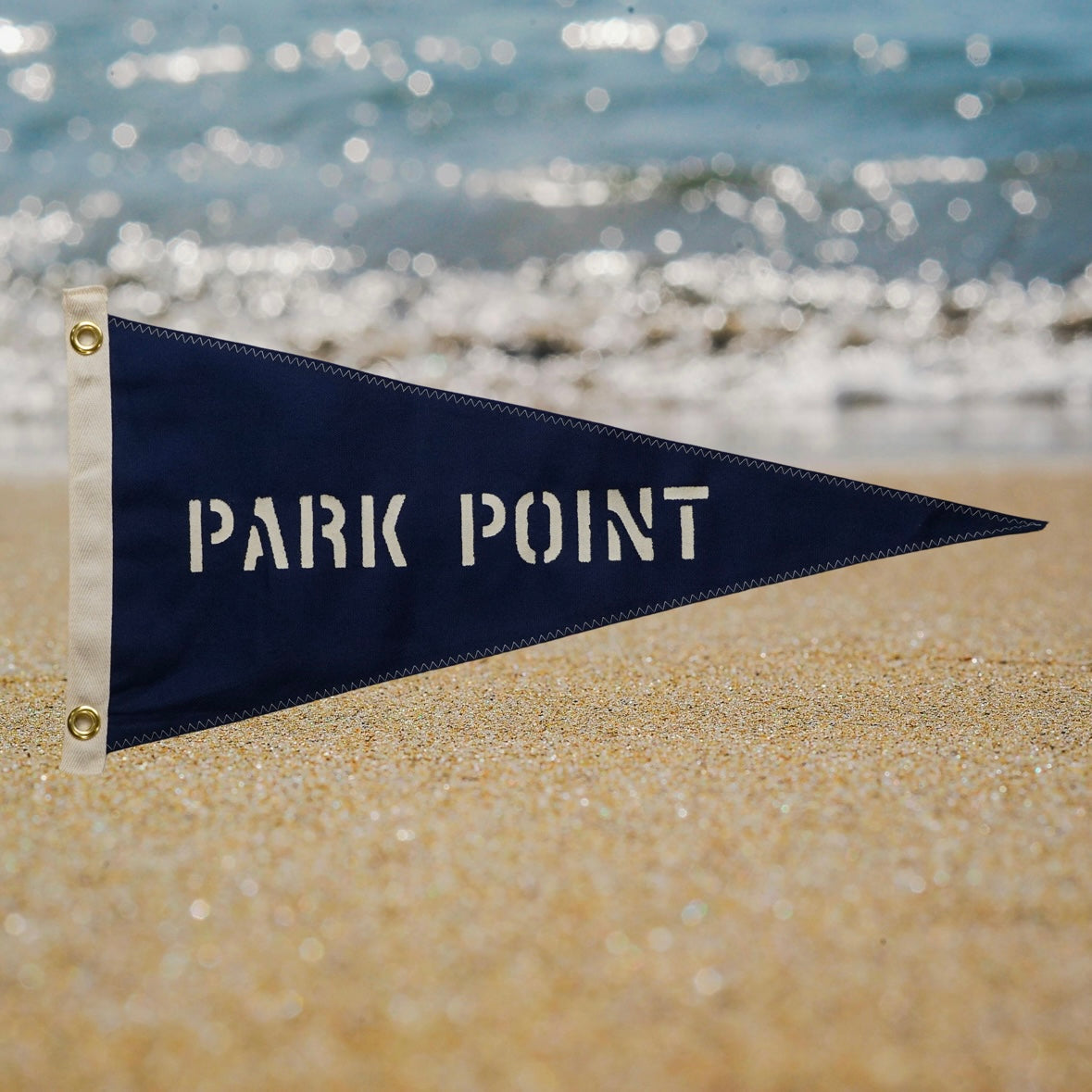 Park Point - First Edition, Hand-Stenciled Pennant - Navy