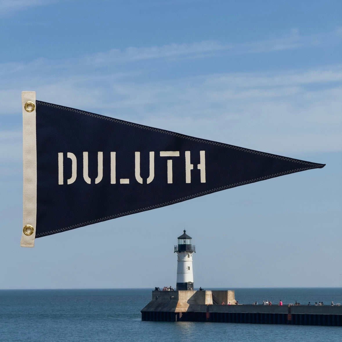 Duluth - First Edition, Hand-Stenciled Pennant - Navy