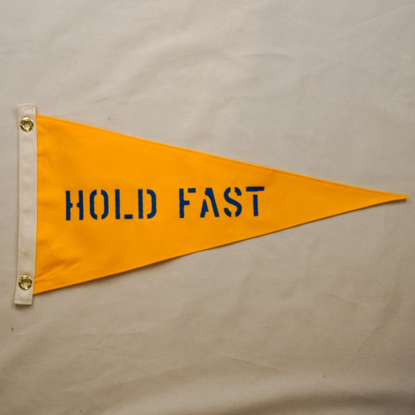 Hold Fast - First Edition, Hand-Stenciled Pennant - Yellow