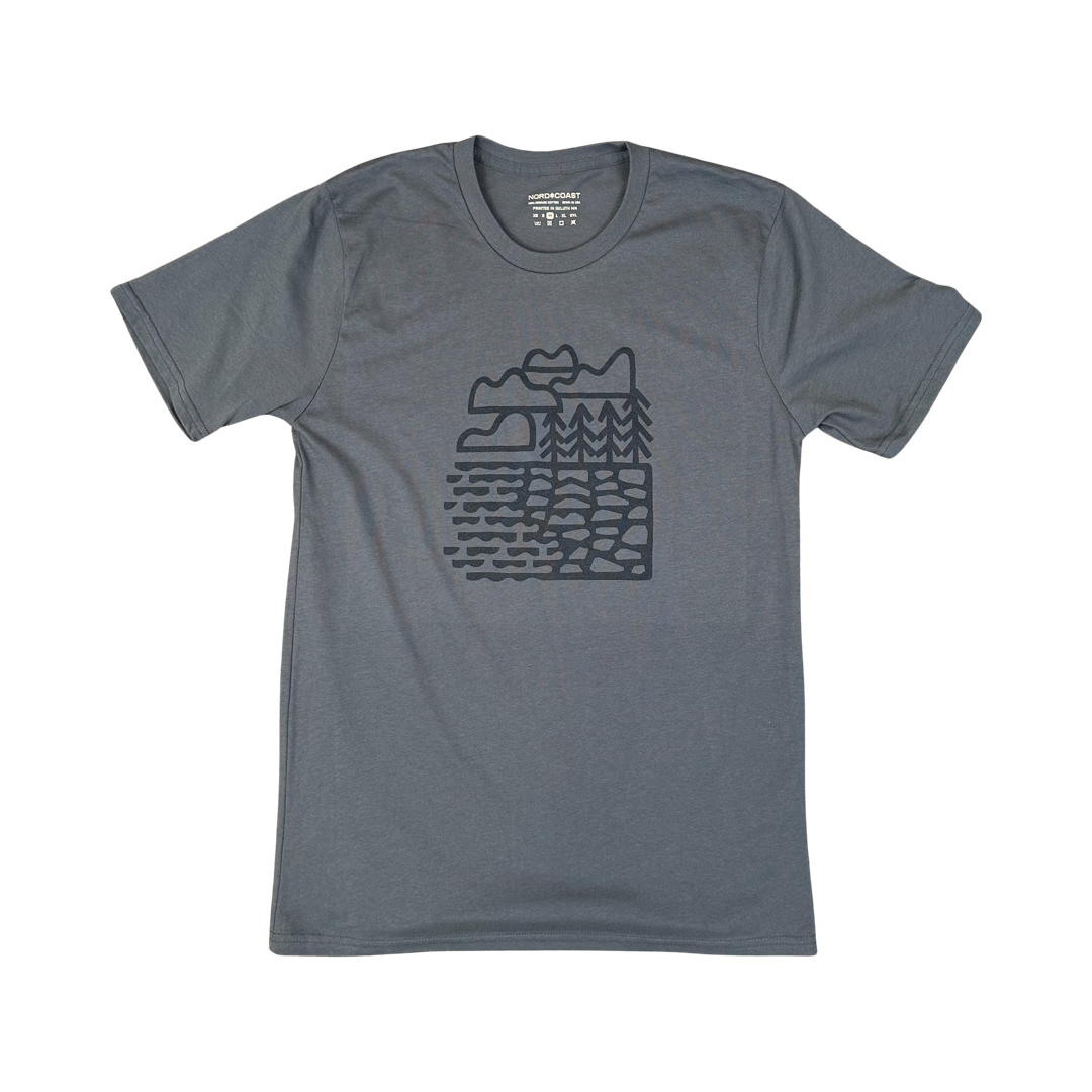 Shore Meets Sky Organic Tee - Great Heron Blue
