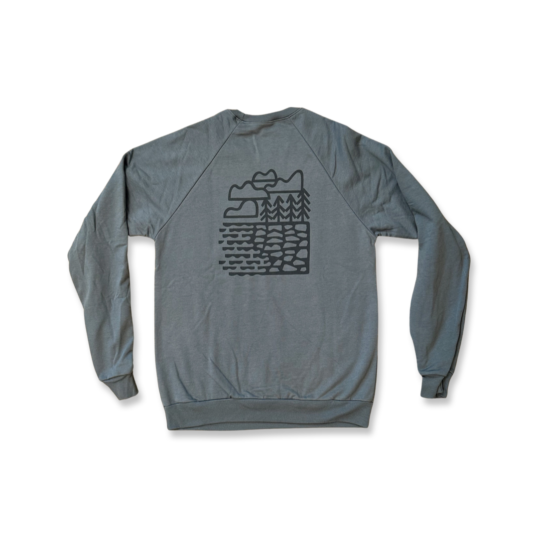 Shore Meets Sky Organic Mid-Weight Crewneck - Blue / Navy
