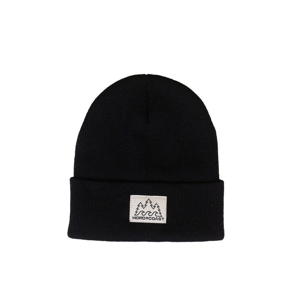 Three & Three Beanie - Black (Acrylic)