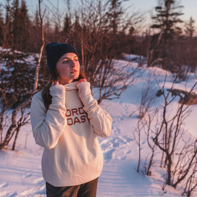 Classic Organic Mid-Weight Crewneck - Natural Cream / Palisade Red