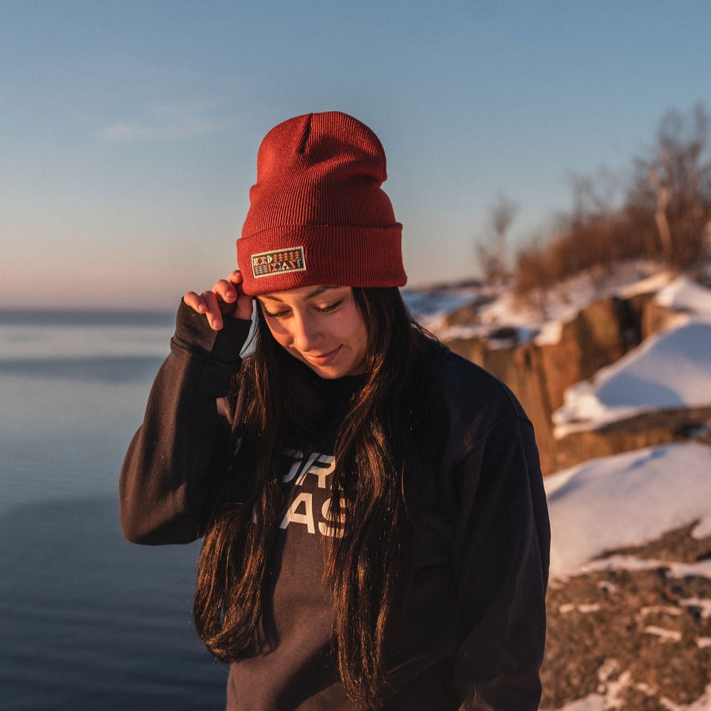 Norse Quilt Beanie - Palisade Red (Acrylic)