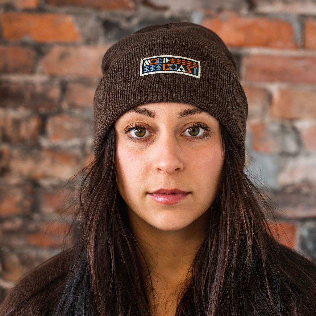 Norse Quilt Beanie - Dark Brown Heather (Acrylic)