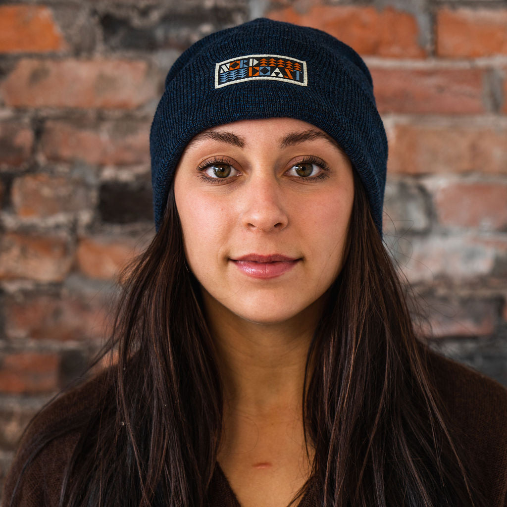 Norse Quilt Beanie - Great Heron Blue (Recycled Wool)