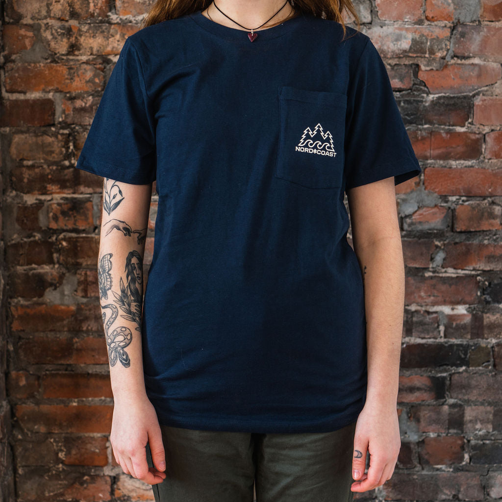 Three & Three Organic Pocket Tee - Navy