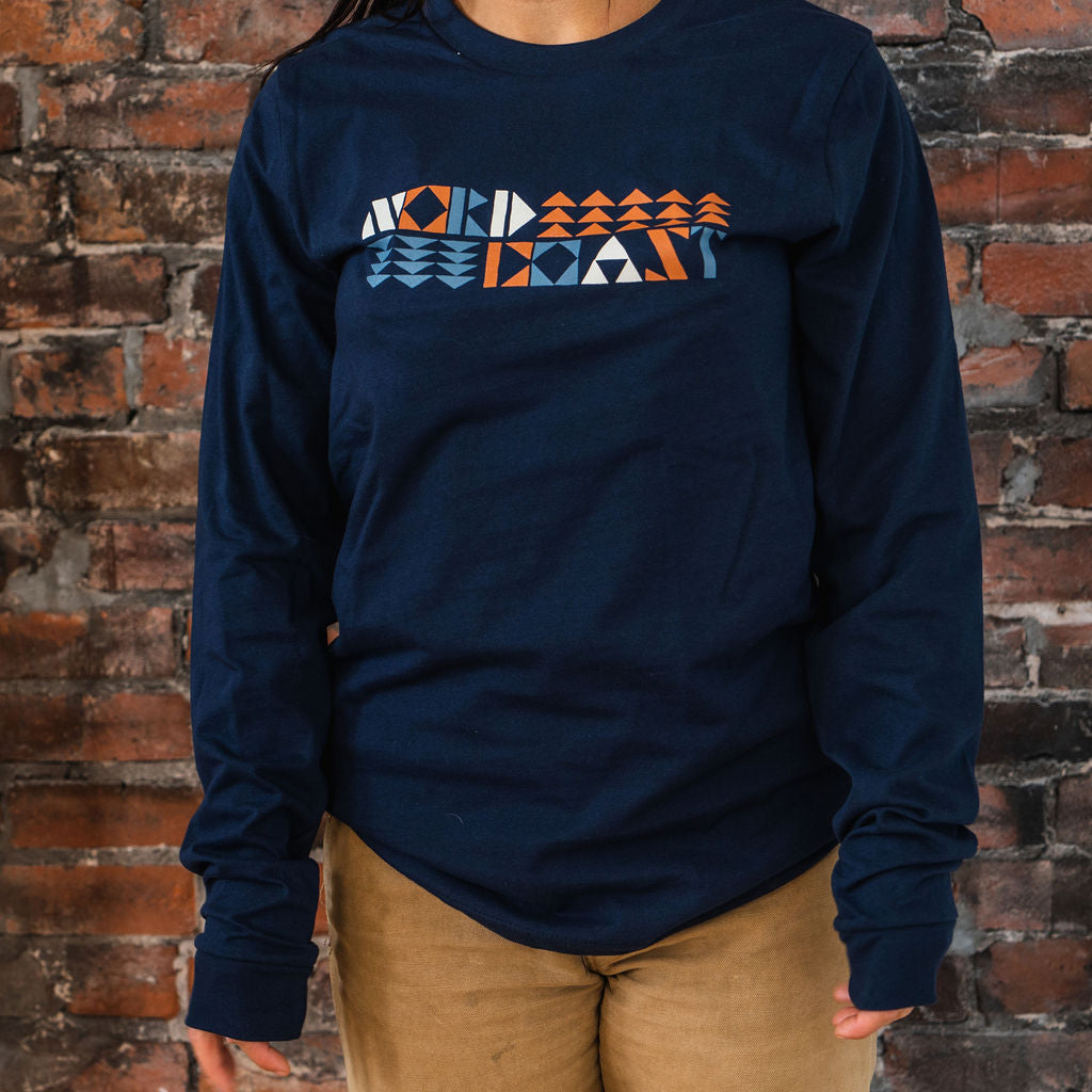 Norse Quilt Organic Long Sleeve Tee - Navy