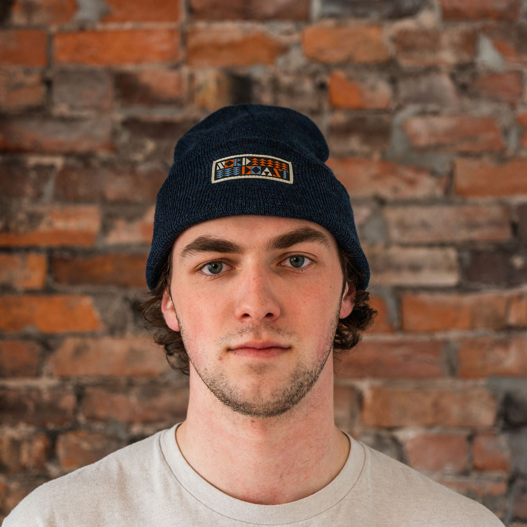 Norse Quilt Beanie - Great Heron Blue (Recycled Wool)