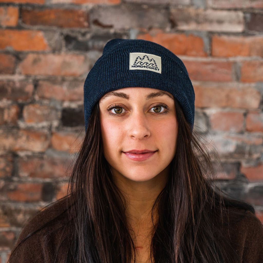 Three & Three Beanie - Great Heron Blue (Recycled Wool)