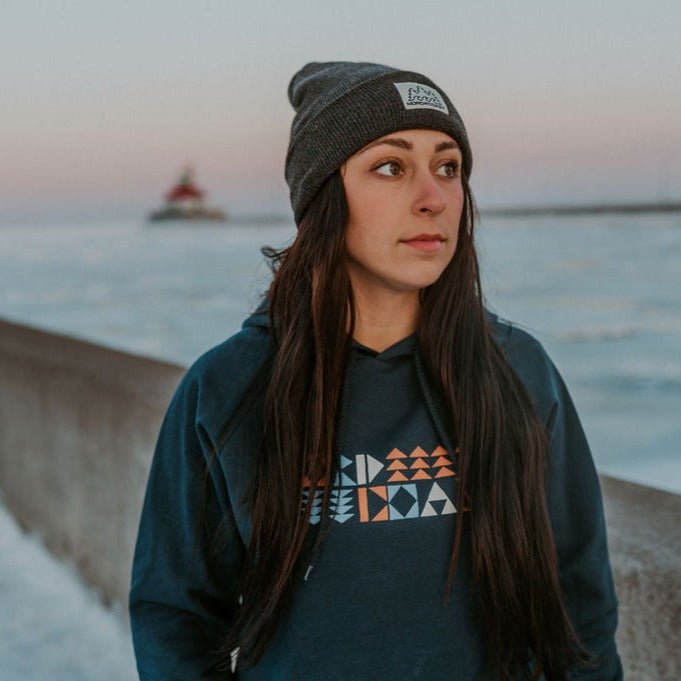 Three & Three Beanie - Dark Brown Heather (Acrylic)
