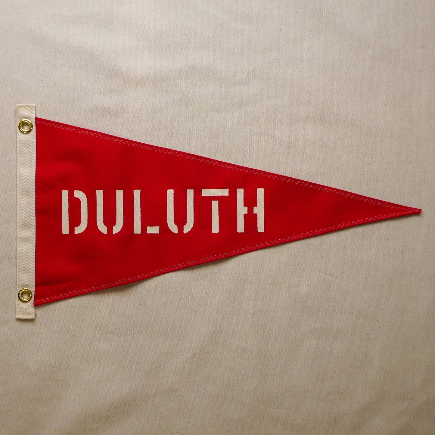 Duluth - First Edition, Hand-Stenciled Pennant - Red