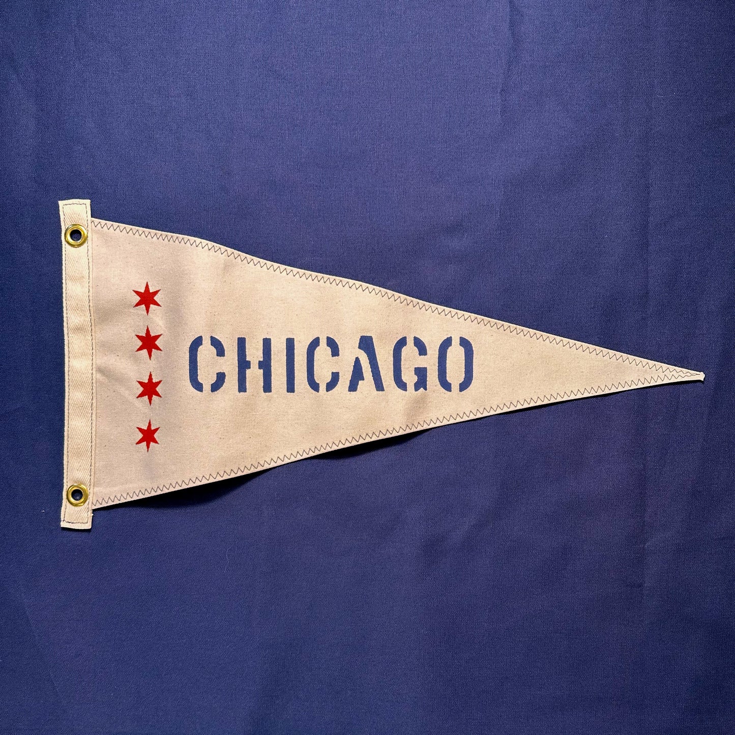 Chicago - First Edition, Hand-Stenciled Pennant - Natural