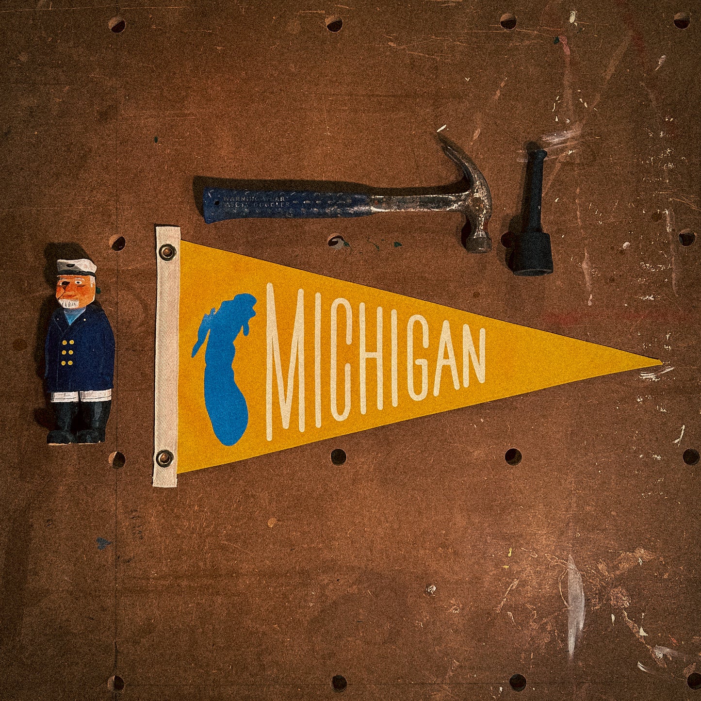 Lake Michigan - Canvas Graphic Pennant (Yellow)