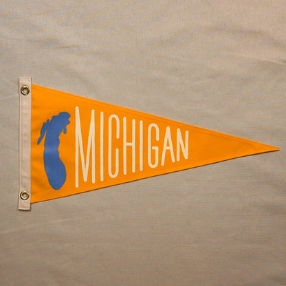 Lake Michigan - Canvas Graphic Pennant (Yellow)