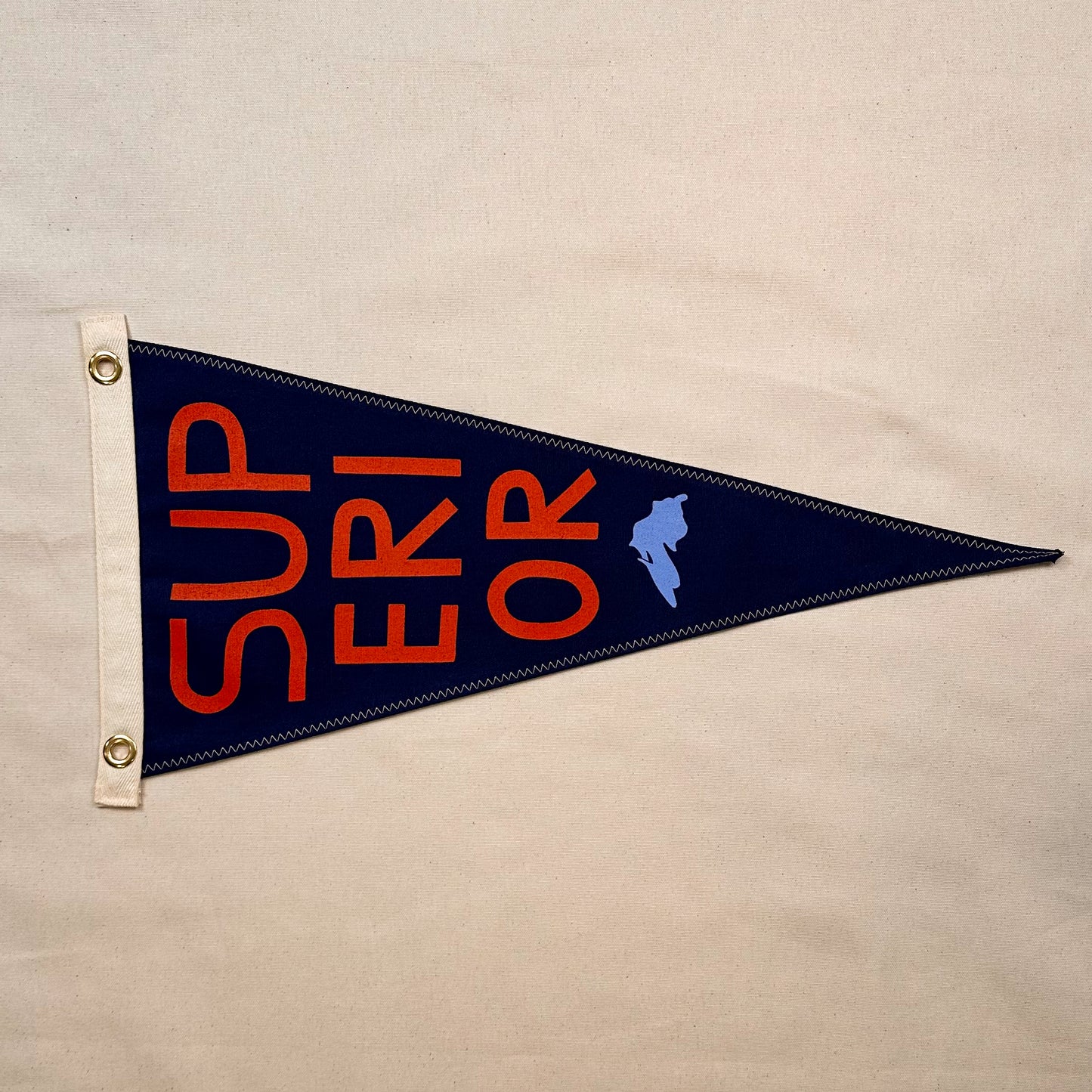 Lake Superior - Canvas Graphic Pennant (Navy)