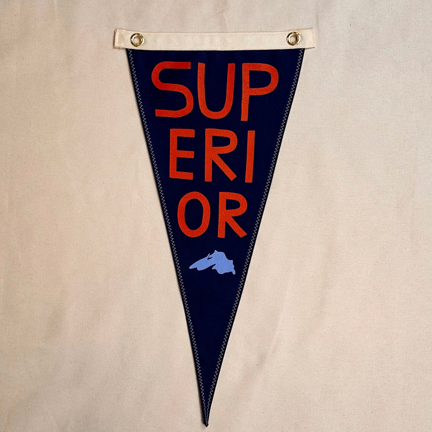 Lake Superior - Canvas Graphic Pennant (Navy)