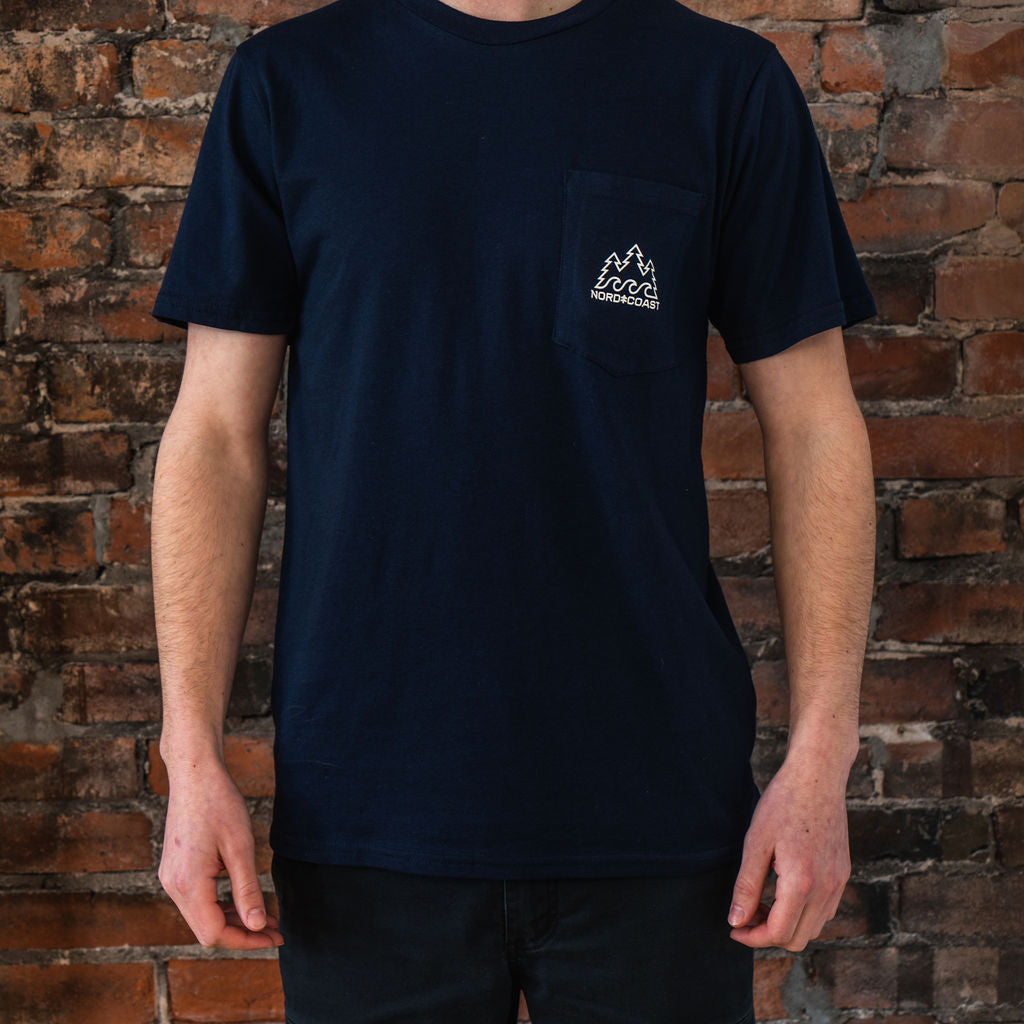 Three & Three Organic Pocket Tee - Navy