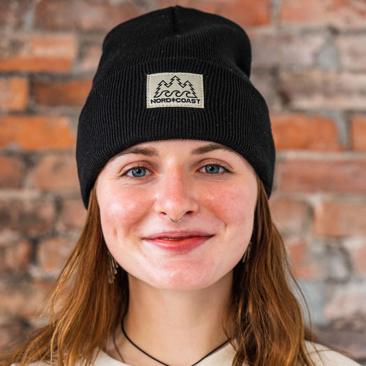 Three & Three Beanie - Black (Acrylic)